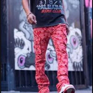 Valabasas red bandana jeans
